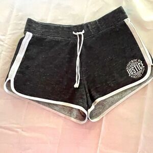 WOMEN’S XL black with white stripes on the sides Justice Athletic Shorts